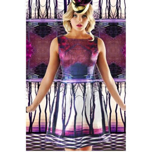 Mackenzie Mode Stunning Sleeveless Printed Cocktail Dress US size 12